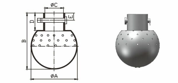 3A 180ﾟ固定插銷式上半清洗球：圖片 3